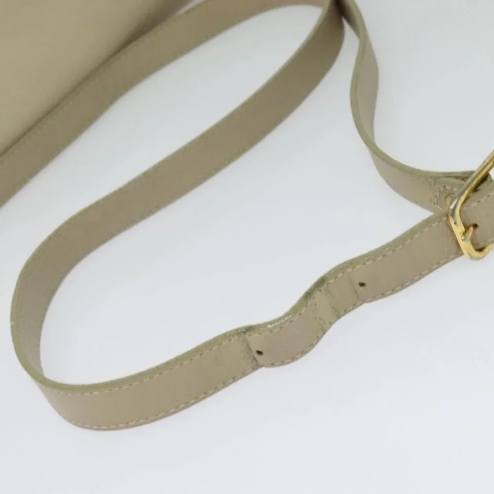 Authentic SAINT LAURENT Shoulder Bag Leather Beige Gold - Picture 14 of 16